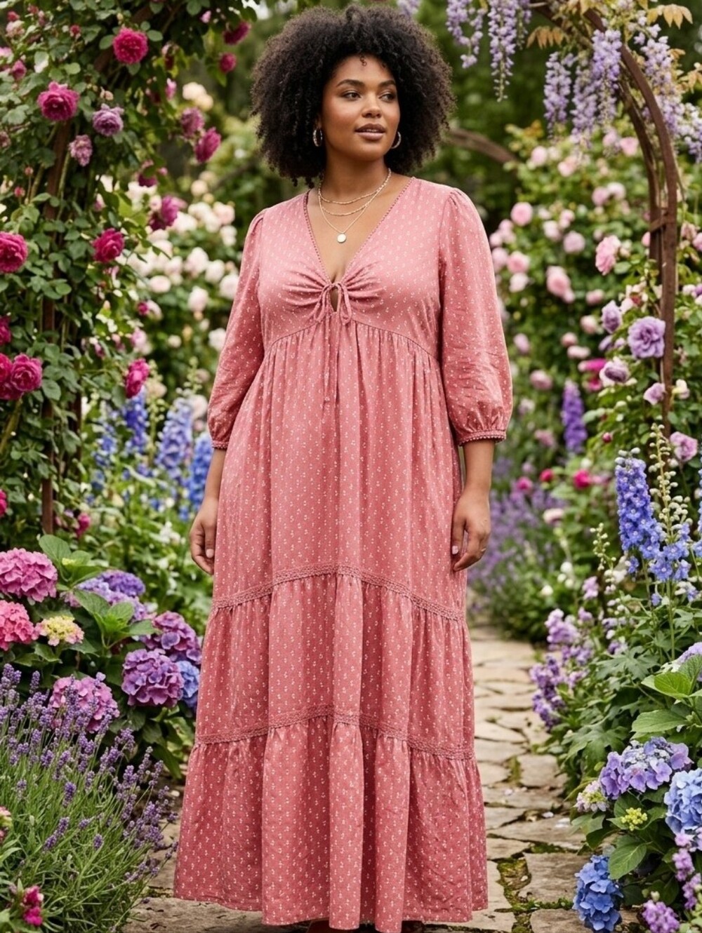 Torrid Festi Blouson Sleeve Maxi Dress - 1X